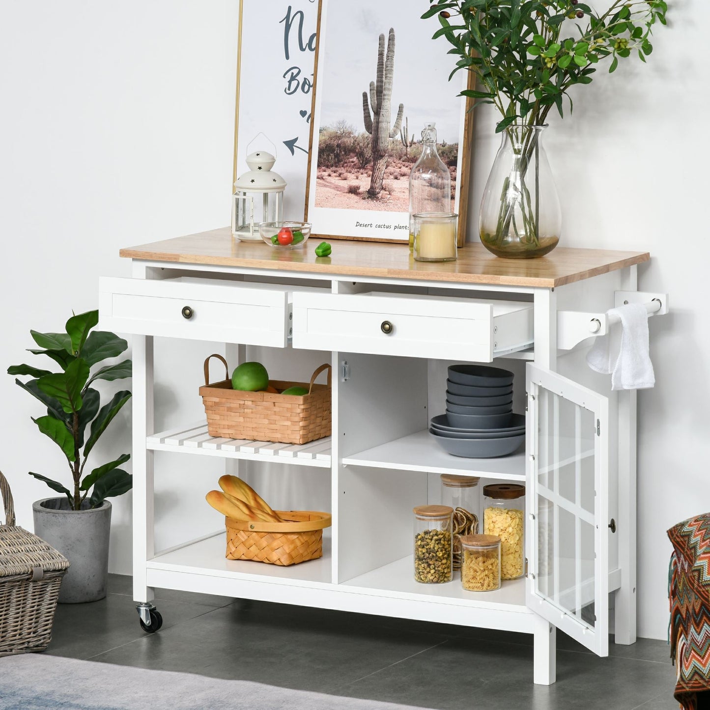 Modern Kitchen Island on Wheels