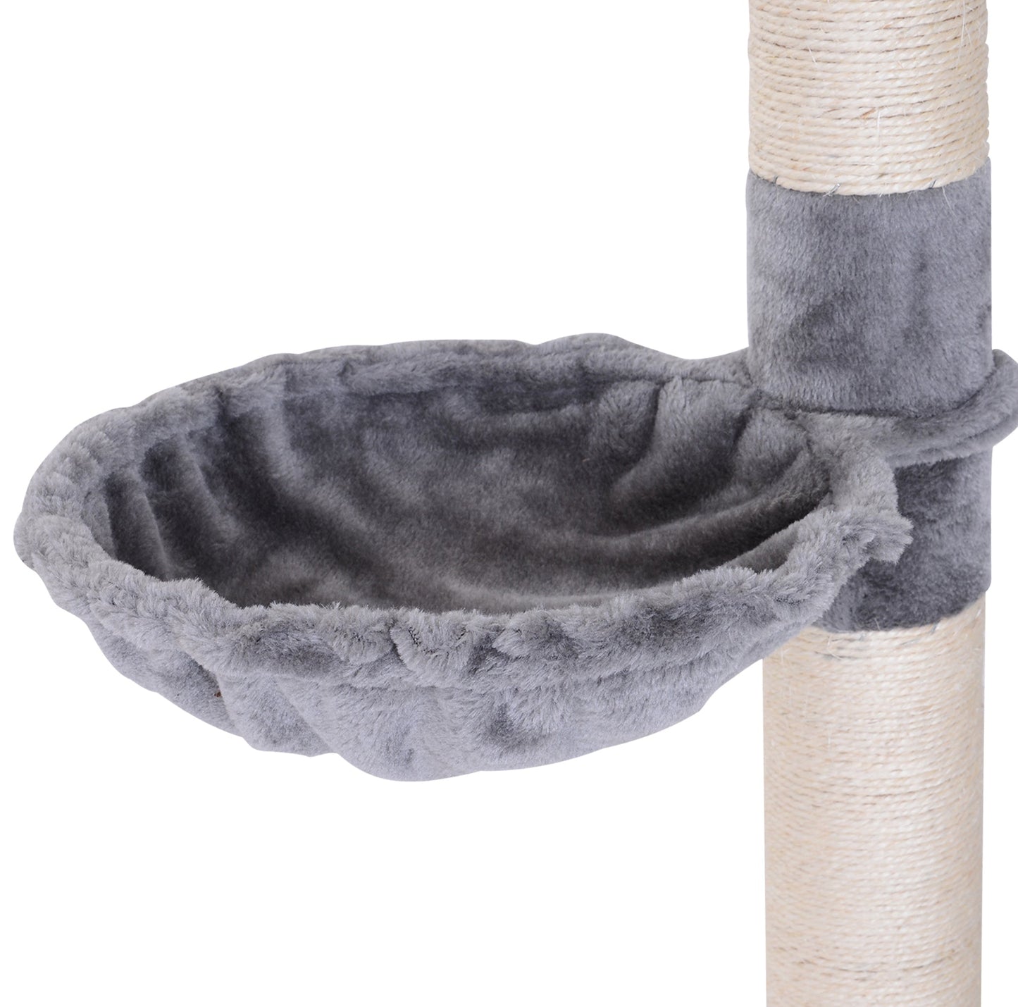 PawHut Floor to Ceiling Cat Tree for Indoor Cats 5-Tier Kitty Tower Climbing Activity Center Scratching Post Adjustable Height 230-260 cm Grey