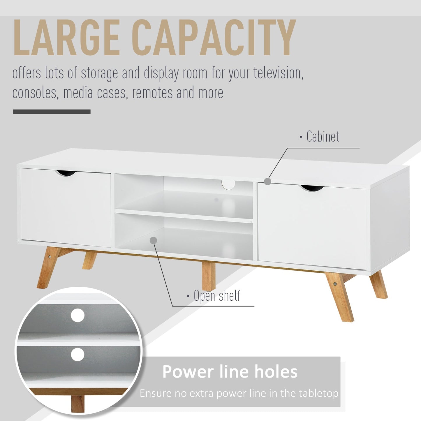 Scandinavian-Style TV Stand - White