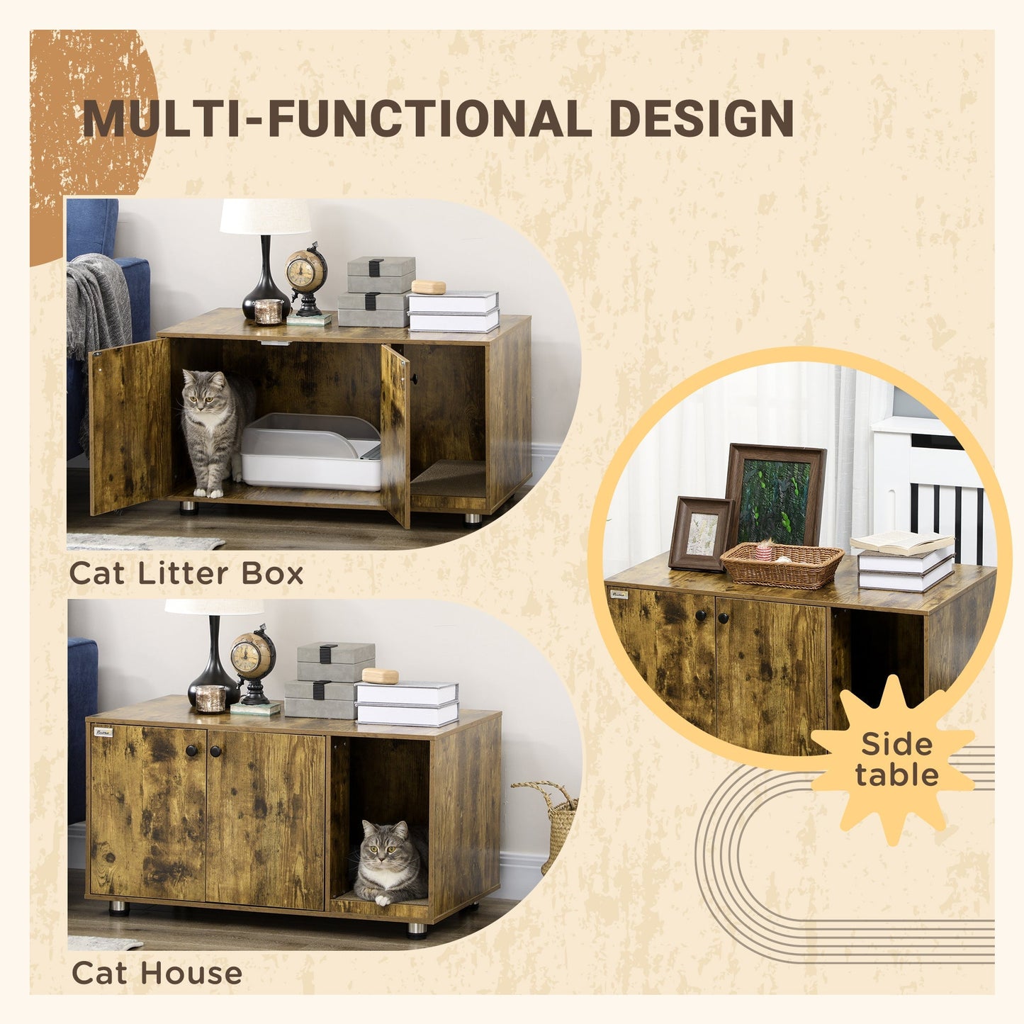 PawHut Cat Litter Box Enclosure