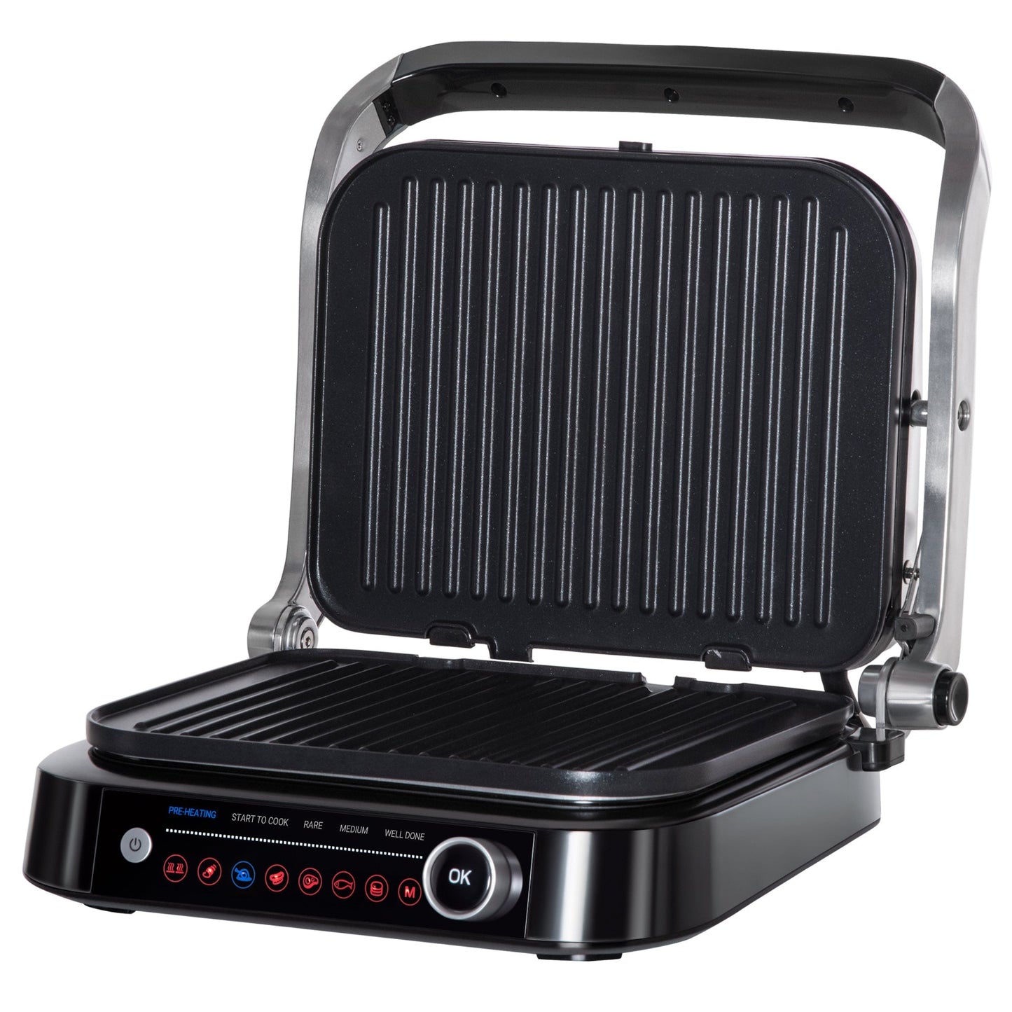 2100W Heath Grill With Cool Touch Handle Silver & Black by Homcom