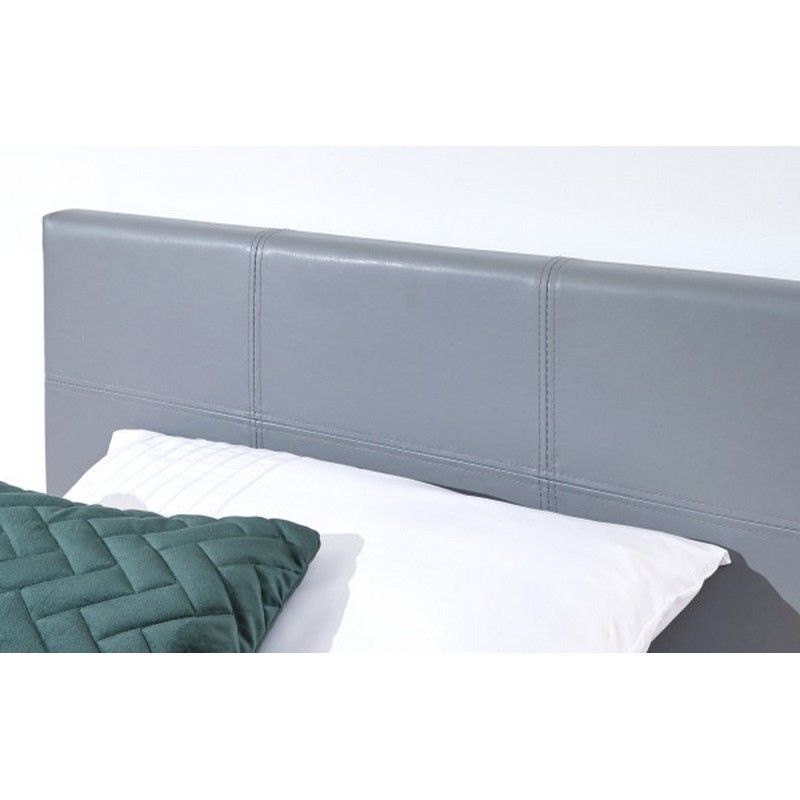 GFW Winston Small Double Ottoman Bed Faux Leather Grey 5 x 7ft