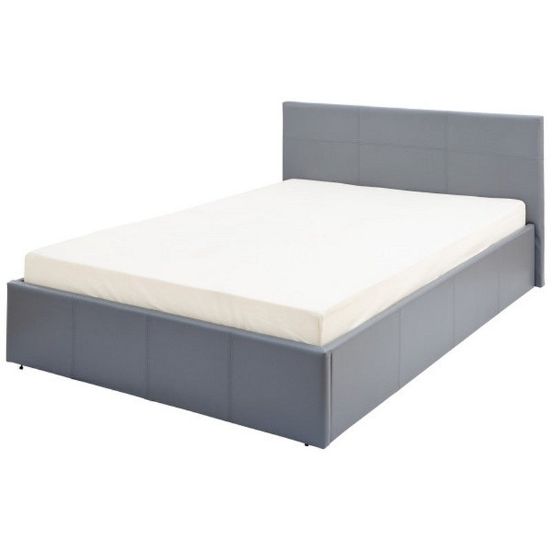 GFW Winston Small Double Ottoman Bed Faux Leather Grey 5 x 7ft