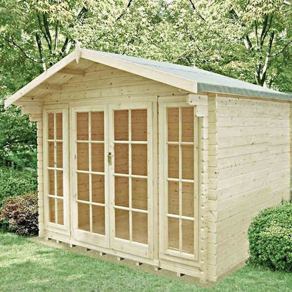 Shire Shire Epping 10' x 12' Apex Log Cabin - Classic 28mm Cladding Tongue & Groove