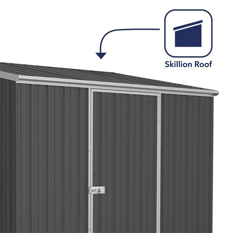 Absco Space Saver 7' 4" x 4' 11" Pent Shed Steel Monument Grey - Classic