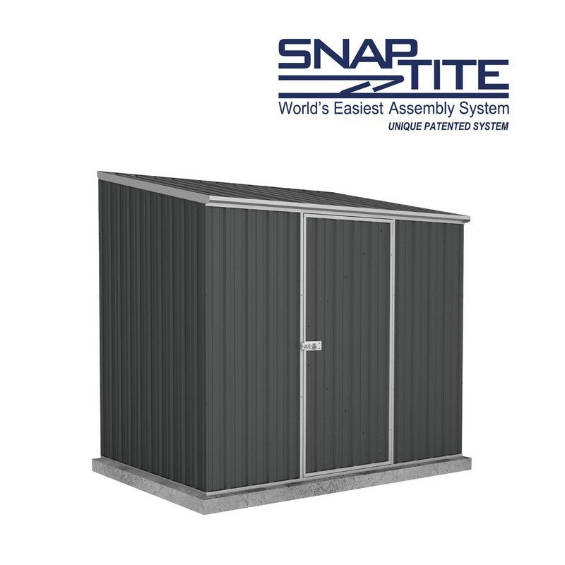 Absco Space Saver 7' 4" x 4' 11" Pent Shed Steel Monument Grey - Classic