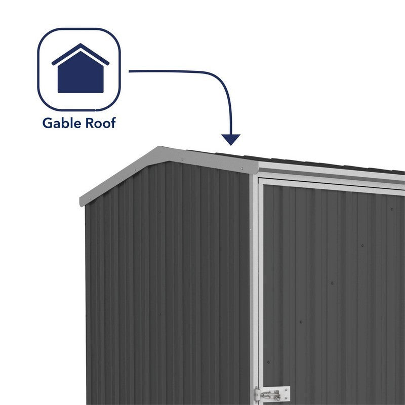 Absco Absco Premier 4' 11" x 4' 11" Apex Shed Steel Monument Grey - Classic