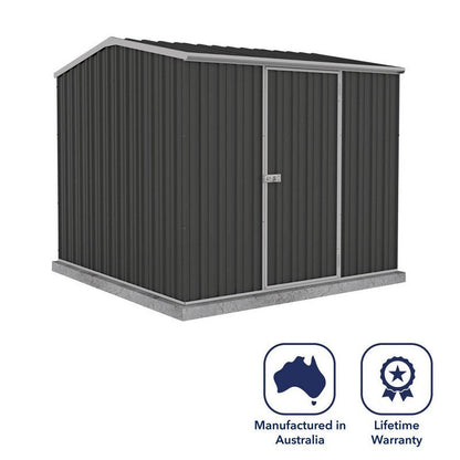 Absco Premier 7' 4" x 7' 4" Apex Shed Steel Monument Grey - Classic