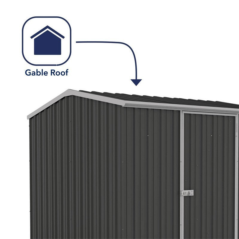 Absco Premier 7' 4" x 7' 4" Apex Shed Steel Monument Grey - Classic