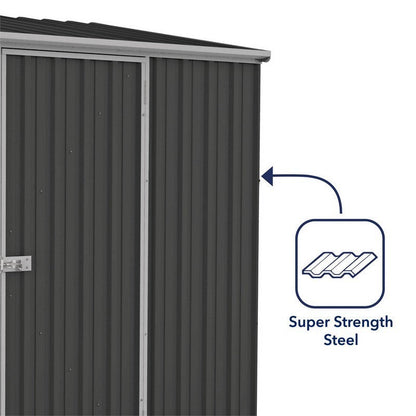 Absco Premier 7' 4" x 7' 4" Apex Shed Steel Monument Grey - Classic