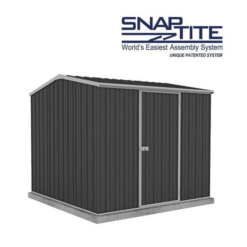 Absco Premier 7' 4" x 7' 4" Apex Shed Steel Monument Grey - Classic