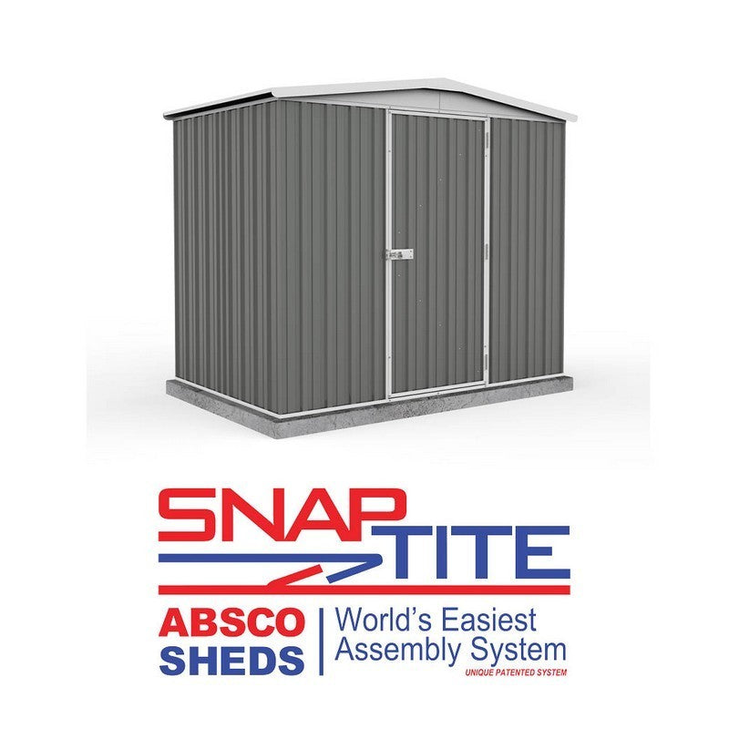 Absco Regent 7' 4" x 4' 8" Apex Shed Steel Woodland Grey - Classic