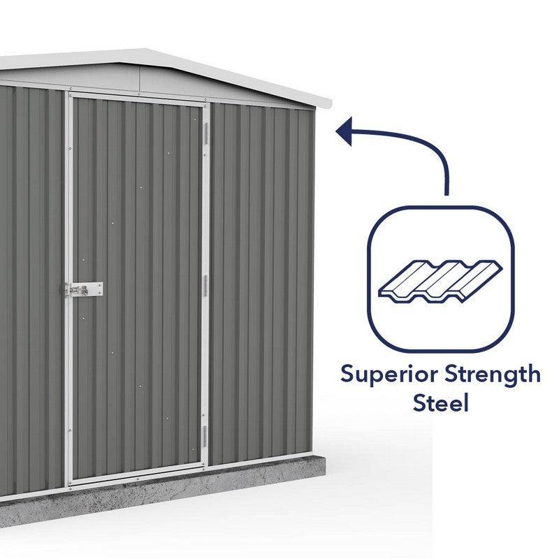 Absco Regent 7' 4" x 4' 8" Apex Shed Steel Woodland Grey - Classic