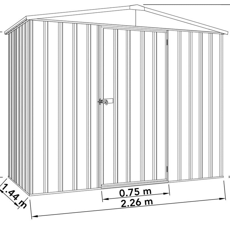 Absco Regent 7' 4" x 4' 8" Apex Shed Steel Woodland Grey - Classic