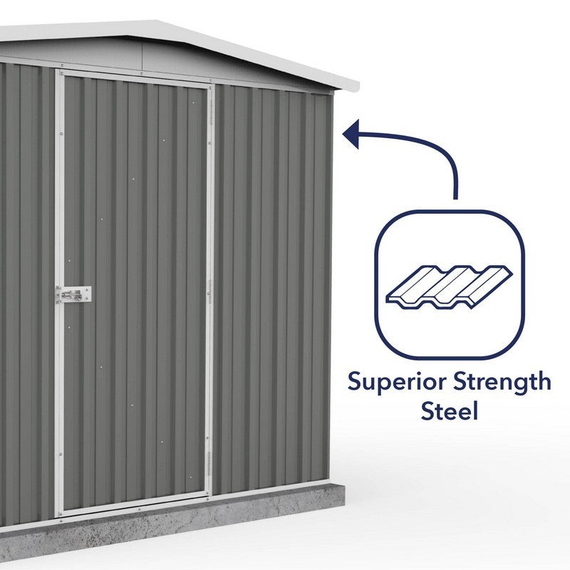 Absco Absco Regent 7' 4" x 7' 1" Apex Shed Steel Woodland Grey - Classic