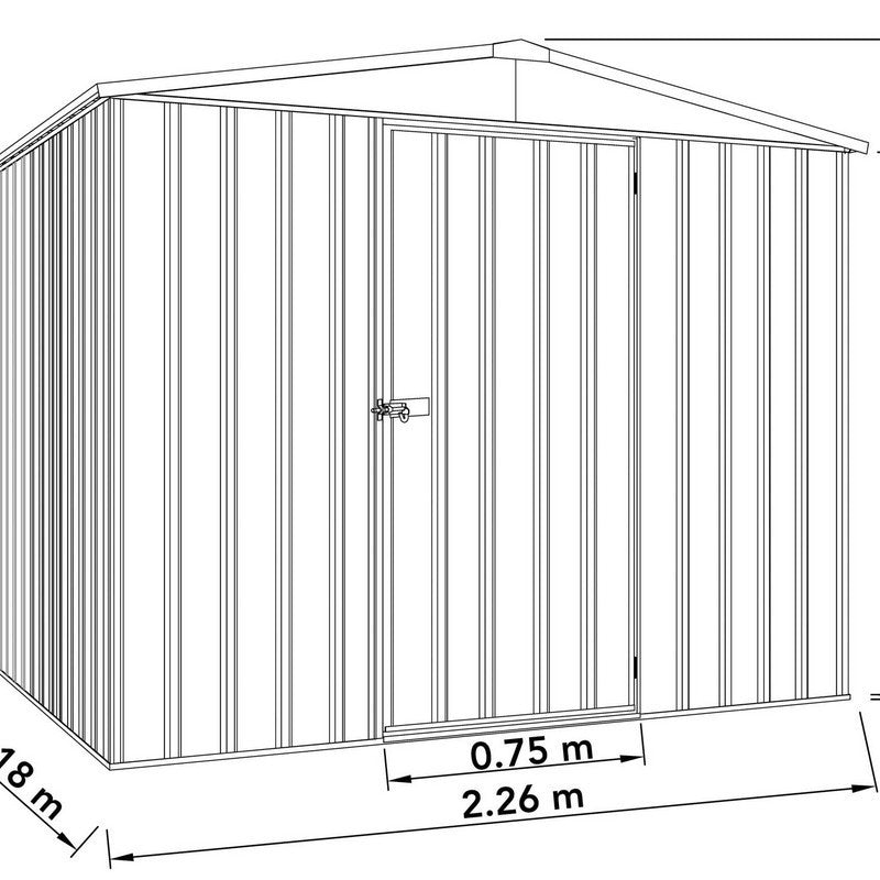 Absco Absco Regent 7' 4" x 7' 1" Apex Shed Steel Woodland Grey - Classic