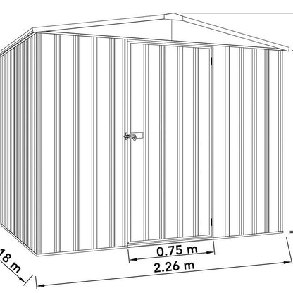 Absco Absco Regent 7' 4" x 7' 1" Apex Shed Steel Woodland Grey - Classic