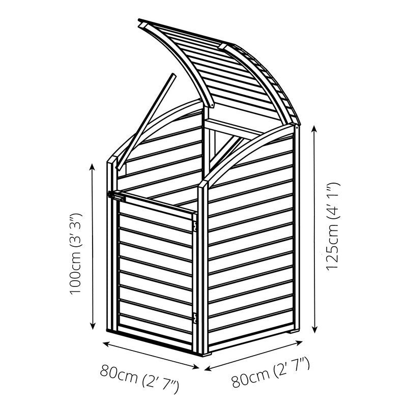 Mercia Mercia 2' 7" x 2' 7" Curved Bin Store - Premium Pressure Treated Slatted