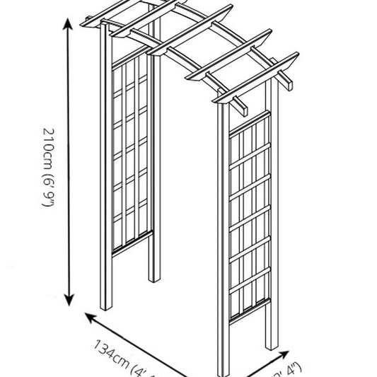 Mercia 4' 4 x 2' 4 Curved Garden Arch - Premium Pressure Treated