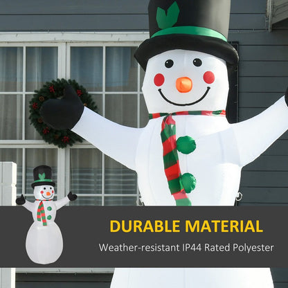 Homcom 6.5 Foot Inflatable Snowman LED Christmas Xmas Air Blown Holiday Decoration Outdoor Garden Decor