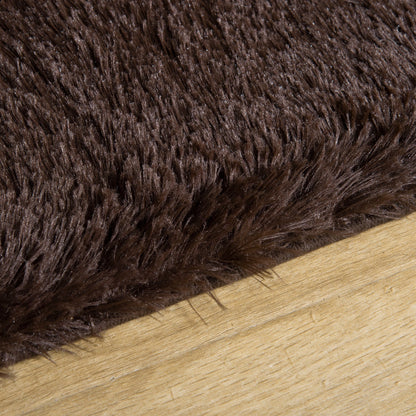 Brown Fluffy Rug