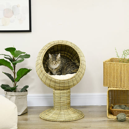 Woven 41 x 41cm Cat Bed Cyclindrical Elevated Tower by Pawhut