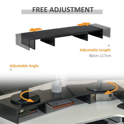 Vinsetto Dual Monitor Stand Riser With Adjustable Length And Angle