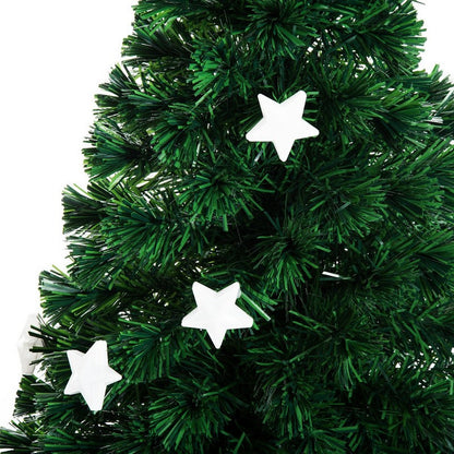 Homcom 4 Foot Prelit Artificial Christmas Tree Fibre Optic Star LED Light with LED Light for Indoor Party