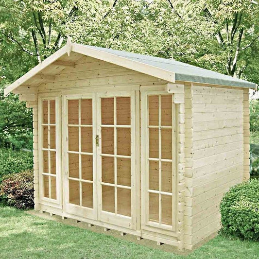 Shire Shire Epping 11' 9" x 7' 10" Apex Log Cabin - Premium 34mm Cladding Tongue & Groove