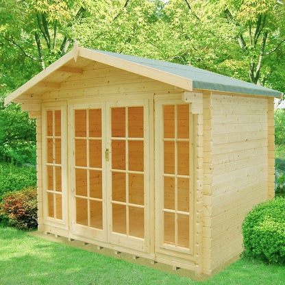 Shire Shire Epping 11' 9" x 7' 10" Apex Log Cabin - Premium 34mm Cladding Tongue & Groove