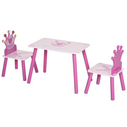 Kids Three-Piece Table and Chairs Set Pink