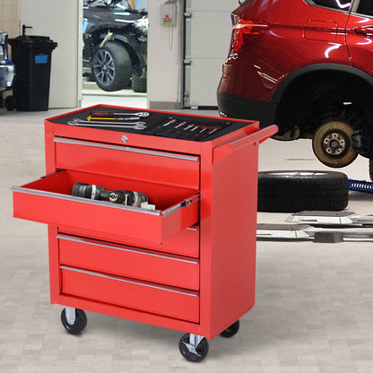 Durhand Roller Tool Cabinet 5 Drawers-Red