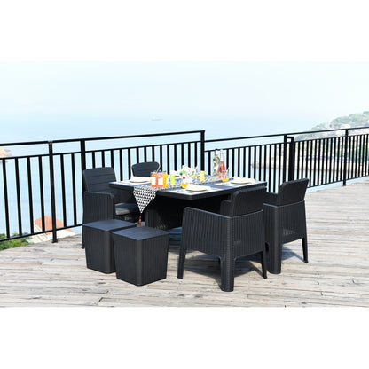 Royalcraft Faro Rattan Garden Patio Dining Set by Royalcraft - 4 Seats Ivory Cushions