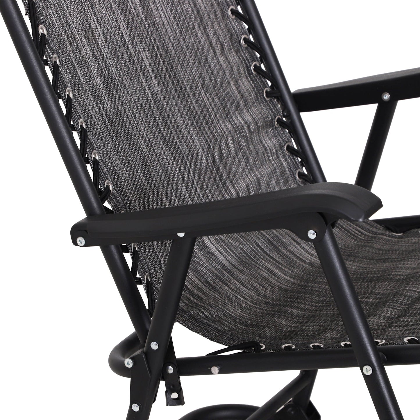 Folding Rocking Chair Zero Gravity W/ Headrest-Grey