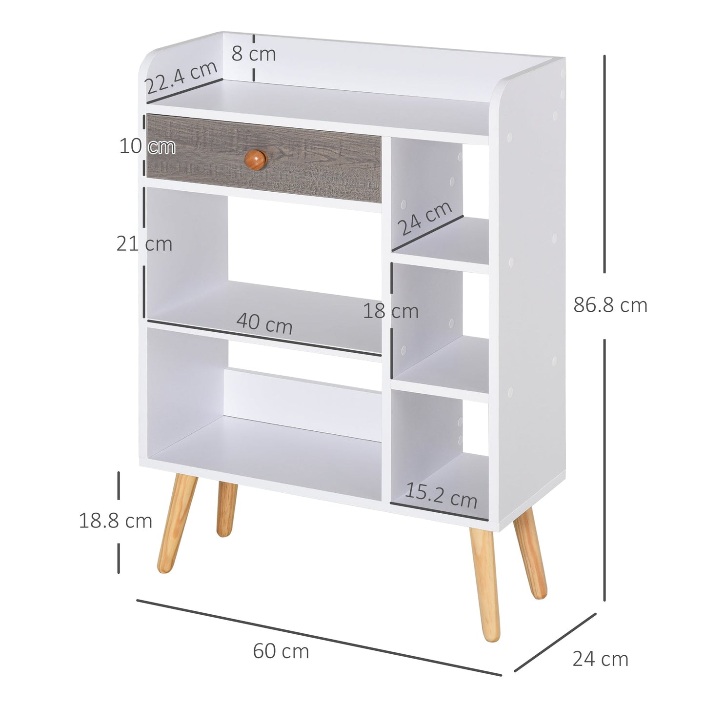 Multi-Compartment Compact Bookcase