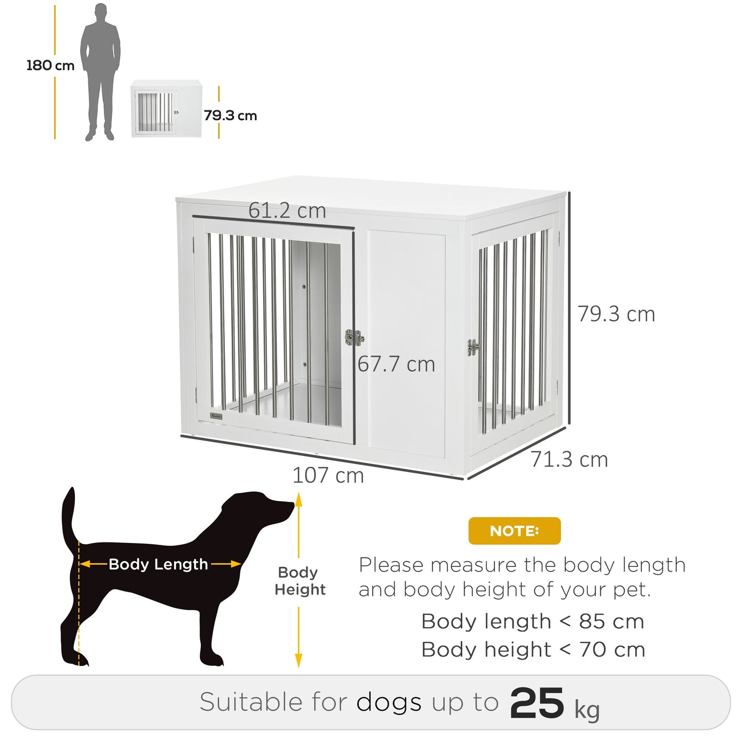 PawHut Furniture Style Dog Crate