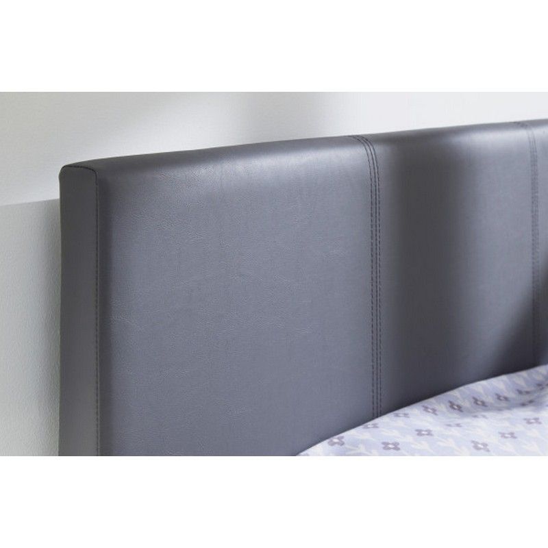 GFW Bugi Single Bed Faux Leather Grey 3 x 7ft