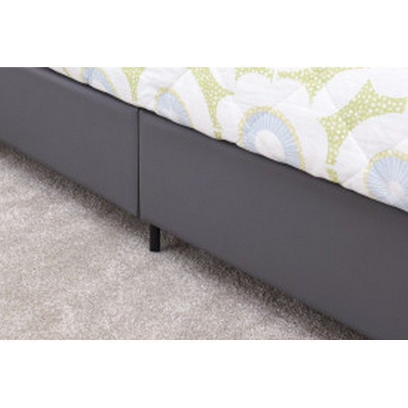 GFW Bugi Double Bed Faux Leather Grey 5 x 7ft