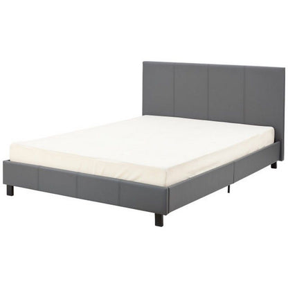 GFW Bugi Double Bed Faux Leather Grey 5 x 7ft