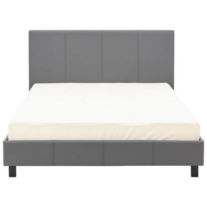 GFW Bugi Double Bed Faux Leather Grey 5 x 7ft