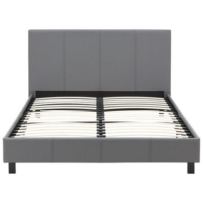 GFW Bugi Double Bed Faux Leather Grey 5 x 7ft