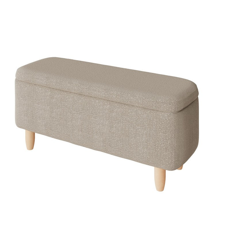 Florence  Bench Wood & Fabric Beige