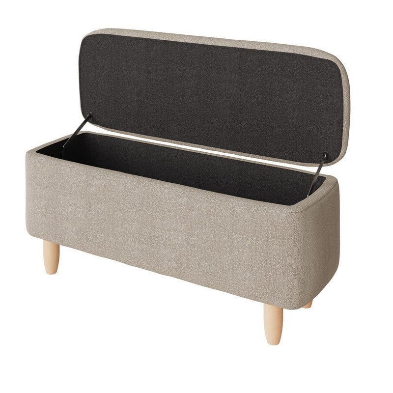 Florence  Bench Wood & Fabric Beige