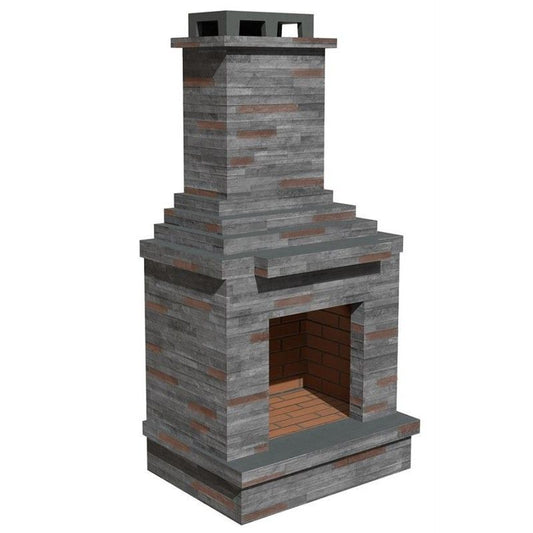 Dark Stone Masonry Garden Outdoor Fireplace by Callow