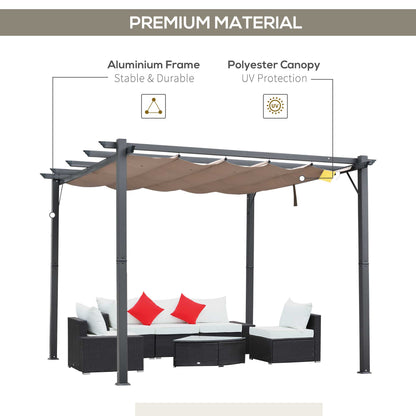 3 X 3 Meter Aluminium Pergola Canopy Gazebo Awning Outdoor Garden Sun Shade Shelter Marquee Party BBQ