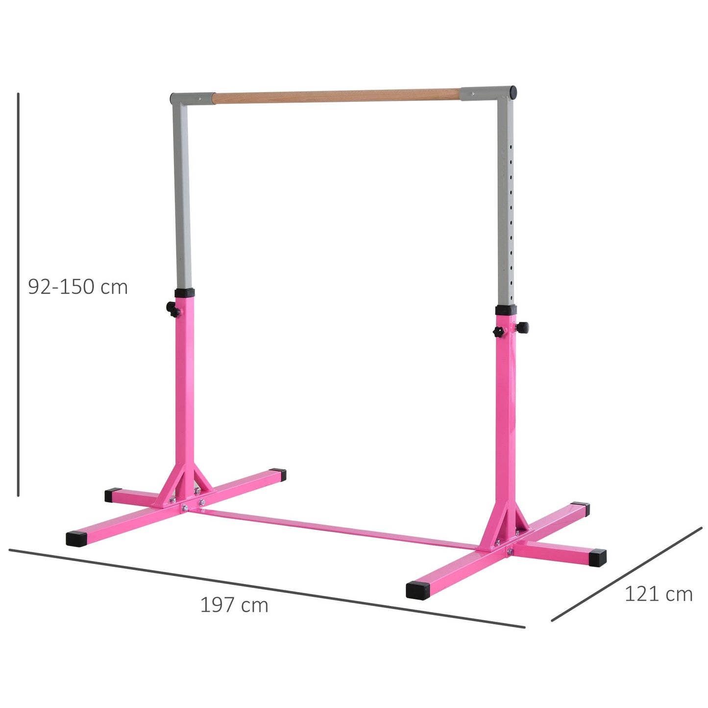 Height Adjustable Gymnastics Horizontal Bar For Kids Home Gym Training Children Junior Kip High Bar Fitness Pink