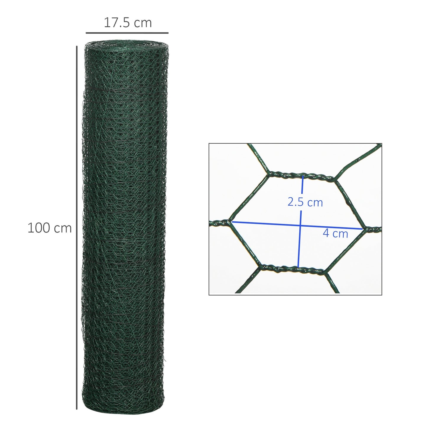 PawHut 1m x 25m Chicken Wire Mesh