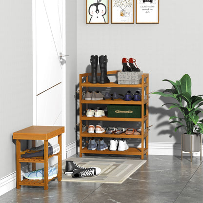 Wooden Five-Shelf Shoe Rack