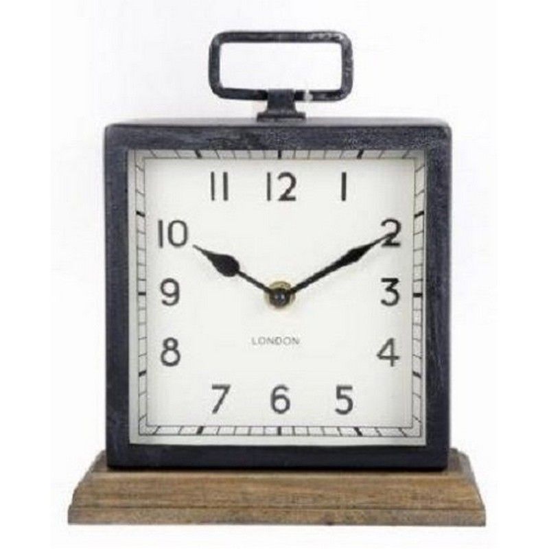 Scarthingwell Clock Metal & Wood Black Battery Powered - 22cm