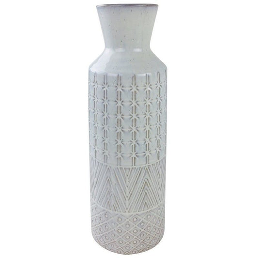 Scarthingwell Vase Stoneware White with Star Pattern - 44cm